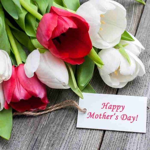 Happy mothers Day flowers and note